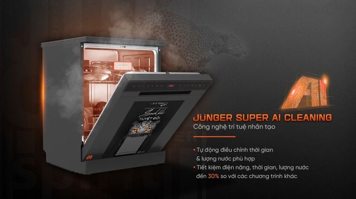 Máy rửa chén độc lập Junger Leopard DWJ-143 - Công nghệ AI