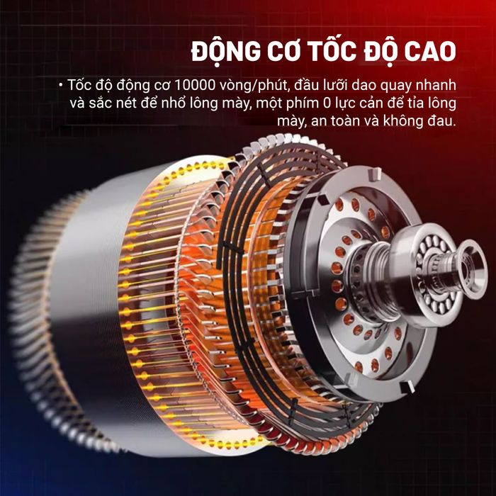 Máy tỉa lông mày Hyundai FC-033-BK - Lưỡi kép tốc độ cao