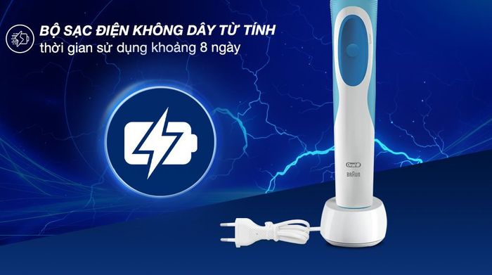 Bàn chải điện Oral-B Vitality Extra Sensitive Clean D12.513 - Thời gian sử dụng