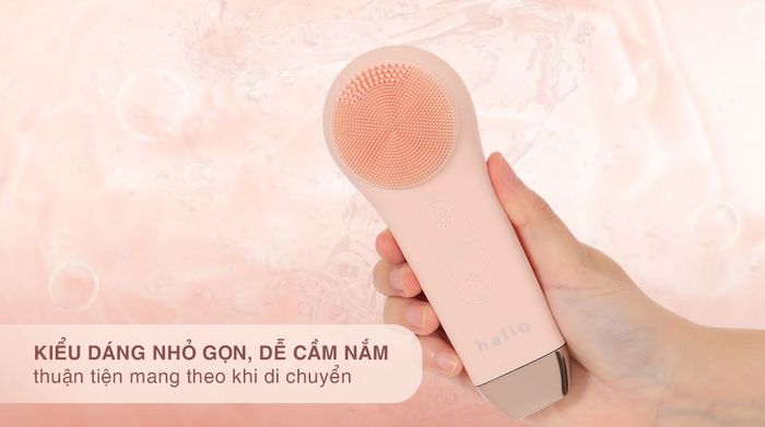 Máy rửa mặt và massage Halio 5 in 1 Peach Fuzz - Thiết kế nhỏ gọn