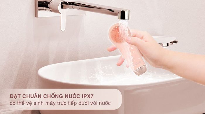 Máy rửa mặt và massage Halio 5 in 1 Peach Fuzz - Chống nước