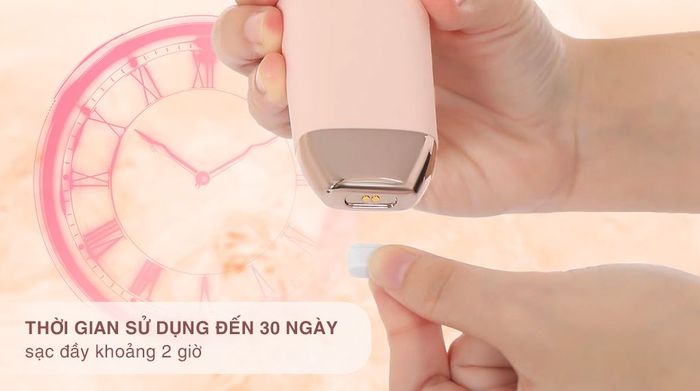 Máy rửa mặt và massage Halio 5 in 1 Peach Fuzz - Nguồn điện