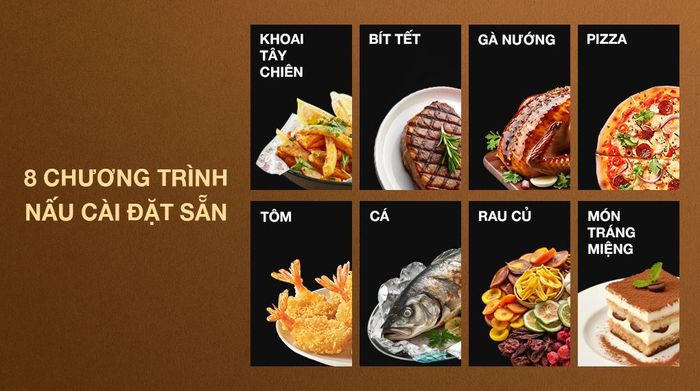 Nồi chiên không dầu Tefal EY855D68 7.5 lít - Chương trình cài đặt sẵn