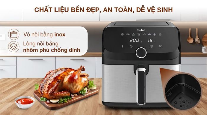 Nồi chiên không dầu Tefal EY855D68 7.5 lít - Chất liệu