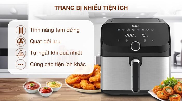 Nồi chiên không dầu Tefal EY855D68 7.5 lít - Tiện ích