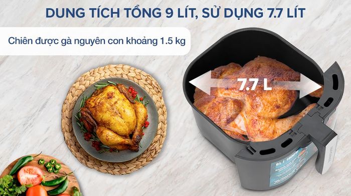 Nồi chiên không dầu Sunhouse SHD4037 9 lít - Dung tích