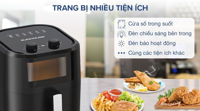 Nồi chiên không dầu Sunhouse SHD4037 9 lít - Tiện ích