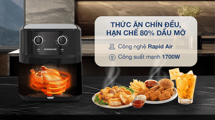 Nồi chiên không dầu Sunhouse SHD4030 6.5 lít - Công nghệ