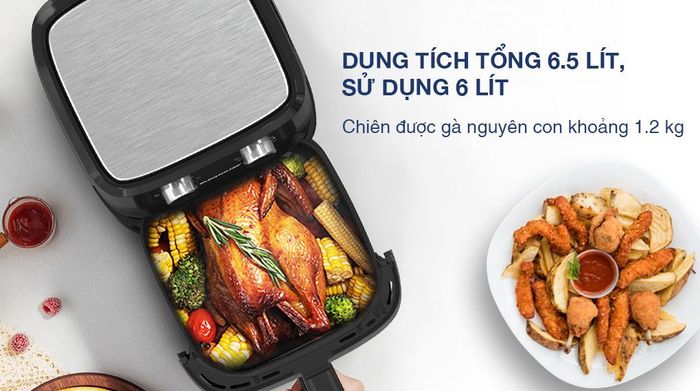 Nồi chiên không dầu Sunhouse SHD4030 6.5 lít - Dung tích