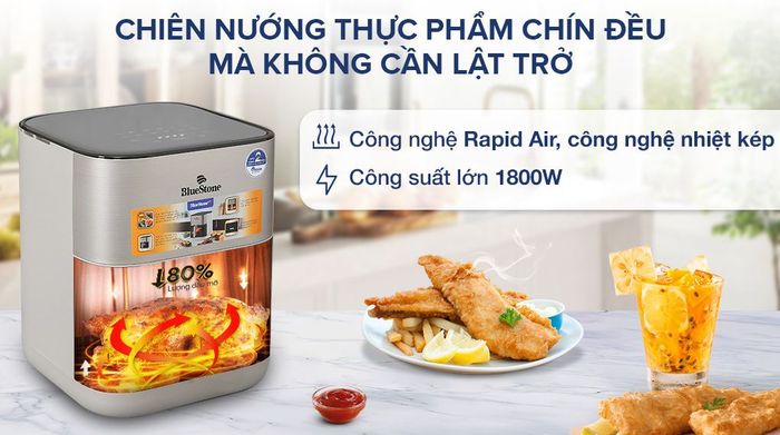 Nồi chiên không dầu BlueStone AFB-5867 6 lít - Công nghệ, công suất