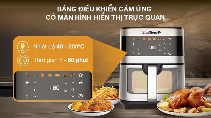 Nồi chiên không dầu BlueStone AFB-5886 9 lít - Bảng điều khiển