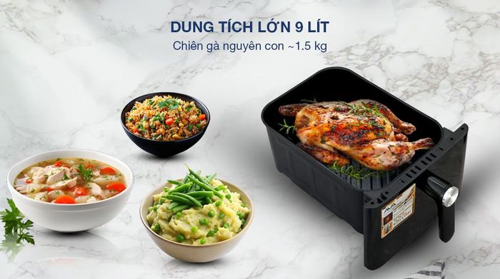 Nồi chiên không dầu AVA ZG94WG 9L - Dung tích