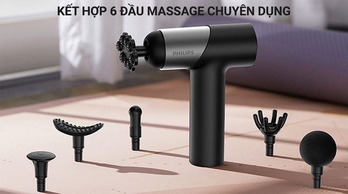 Súng massage cầm tay Philips PPM7323 - 6 đầu massage riêng biệt