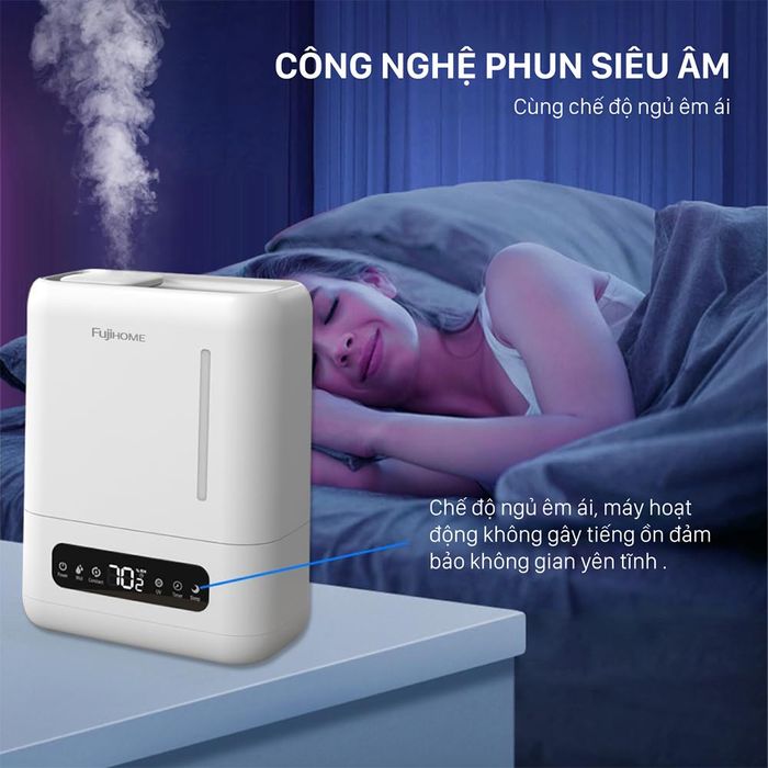 Máy tạo ẩm khuếch tán tinh dầu FUJIHOME HM04EUV - Công nghệ phun