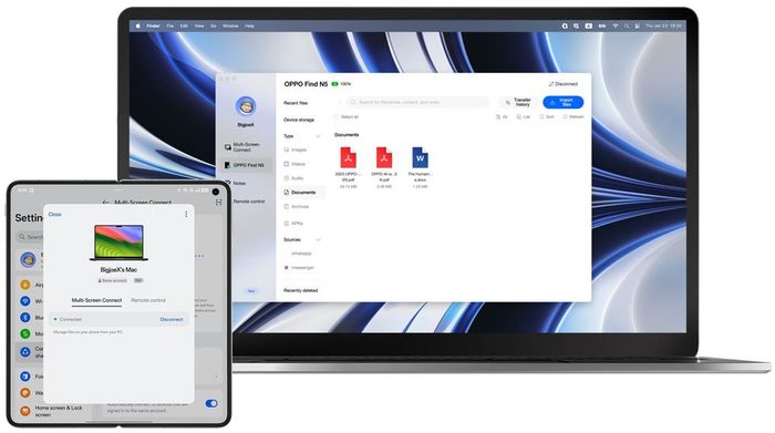 OPPO Find N5 5G 16GB/512GB - Chuyển File sang MacOS mượt mà