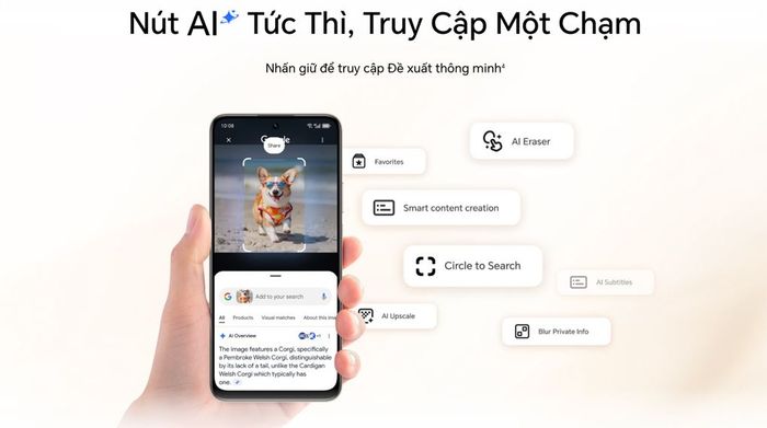 MagicOS 9.0 (Magic Portal) và Nút Tức Thì của HONOR X7d giúp bạn truy cập nhanh ứng dụng, thực hiện thao tác tiện lợi hơn