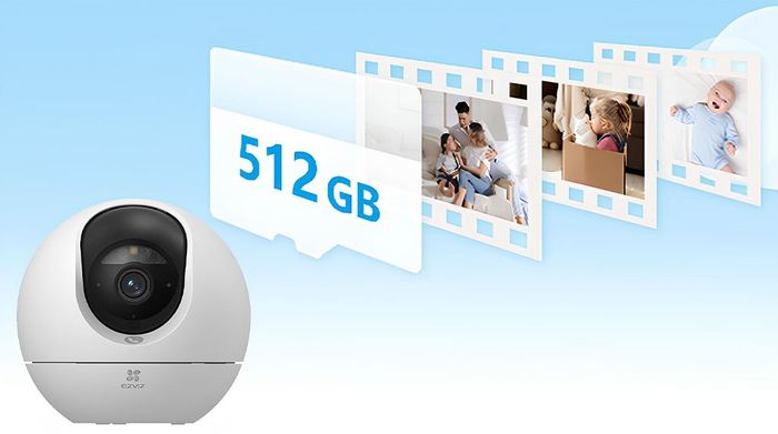Camera IP 360 Độ 8MP Ezviz C6C - Sử dụng thẻ nhớ