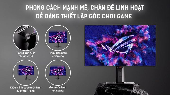 Màn hình Gaming Asus ROG Strix XG27AQDMG 26.5 inch 2K - Điều chỉnh linh hoạt