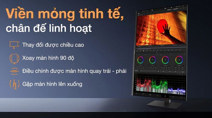 Màn hình Xiaomi A27Ui 27 inch 4K - Chân đế linh hoạt