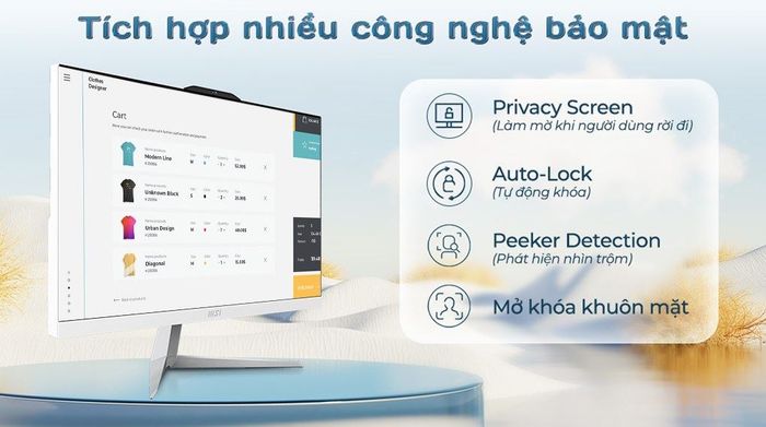 MSI AIO Modern AM242 12M i5 1235U với tính năng Privacy Screen sẽ bảo vệ thông tin một cách tối ưu