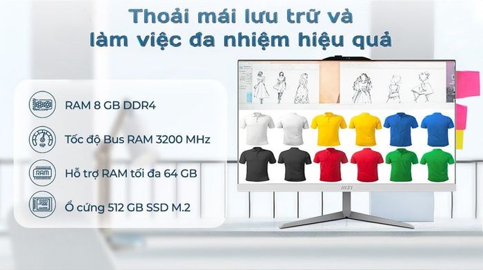 MSI AIO Modern AM242 12M i5 1235U với chip Intel Core i5 sẽ xử lý mượt mà mọi tác vụ