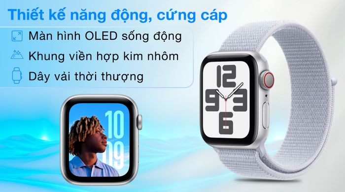 Apple Watch SE 2 GPS + Cellular 40mm viền nhôm dây vải - Thiết kế