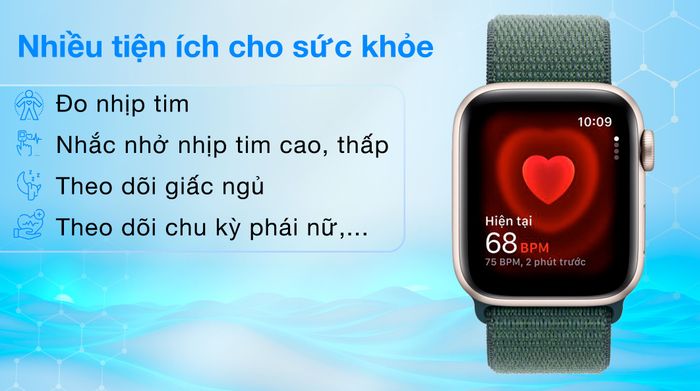 Apple Watch SE 2 GPS + Cellular 40mm viền nhôm dây vải - Sức khỏe