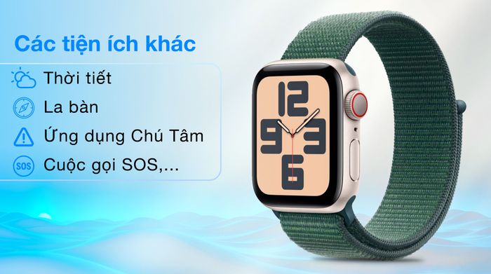 Apple Watch SE 2 GPS + Cellular 40mm viền nhôm dây vải - Tiện ích khác