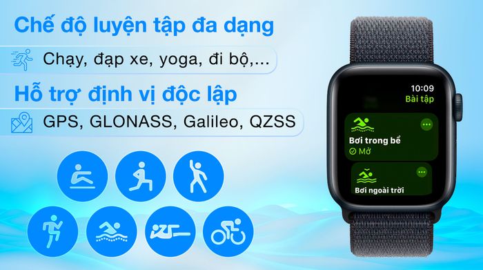Apple Watch SE 2 GPS + Cellular 40mm viền nhôm dây vải - Luyện tập