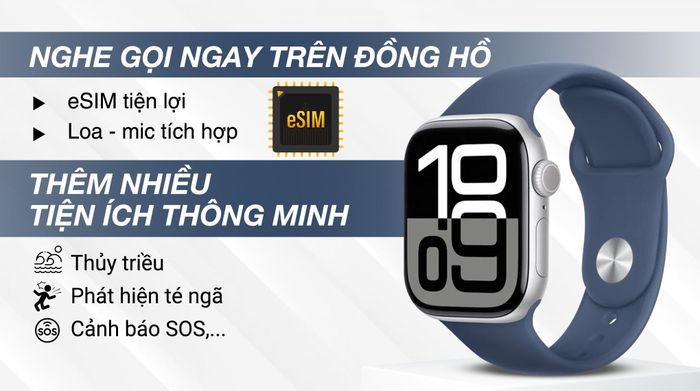 Apple Watch Series 10 GPS + Cellular 46mm viền nhôm dây thể thao - Tiện ích khác
