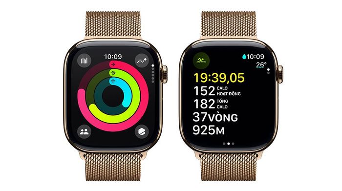 Apple Watch Series 10 GPS + Cellular 46mm viền Titanium dây Milan - Luyện tập