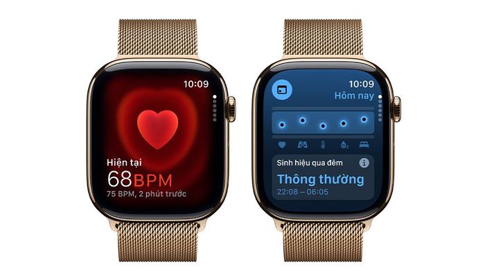 Apple Watch Series 10 GPS + Cellular 46mm viền Titanium dây Milan - Sức khỏe