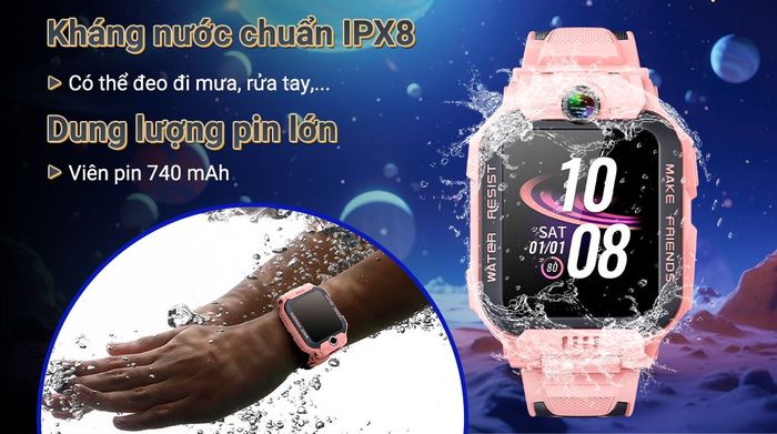 Đồng hồ định vị trẻ em imoo Z7 - Kháng nước và pin