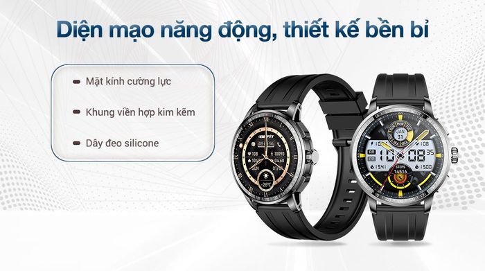 BeFit Sporty 3 46.4mm dây silicone - Thiết kế