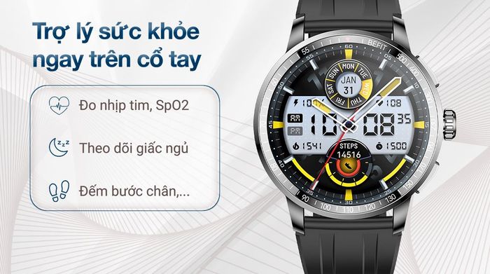 BeFit Sporty 3 46.4mm dây silicone - Sức khỏe