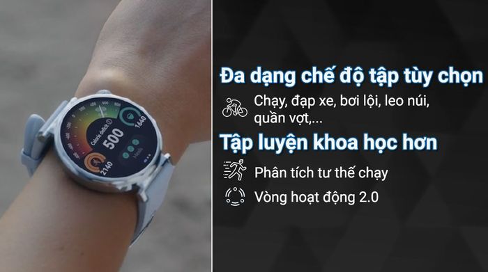 Huawei Watch GT 5 41mm viền thép dây cao su - Luyện tập