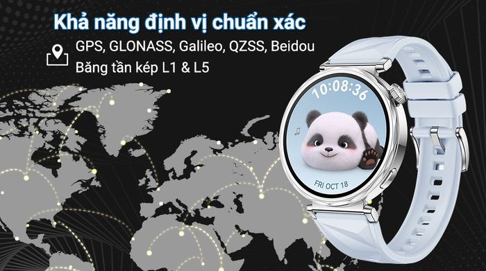 Huawei Watch GT 5 41mm viền thép dây cao su - Định vị