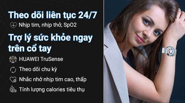 Huawei Watch GT 5 41mm viền thép dây cao su - Sức khỏe