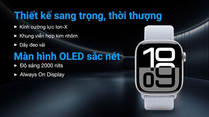 Apple Watch Series 10 42mm viền nhôm dây vải - Thiết kế