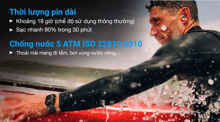 Apple Watch Series 10 GPS + Cellular 42mm viền nhôm dây vải - Pin và Chống nước
