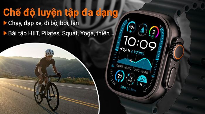 Apple Watch Ultra 2 GPS + Cellular 49mm viền Titanium đen dây Ocean - Luyện tập