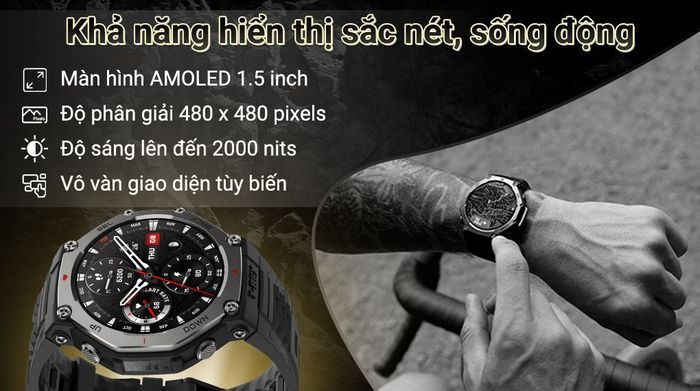 Đồng hồ thông minh Amazfit T-Rex 3 - Màn hình