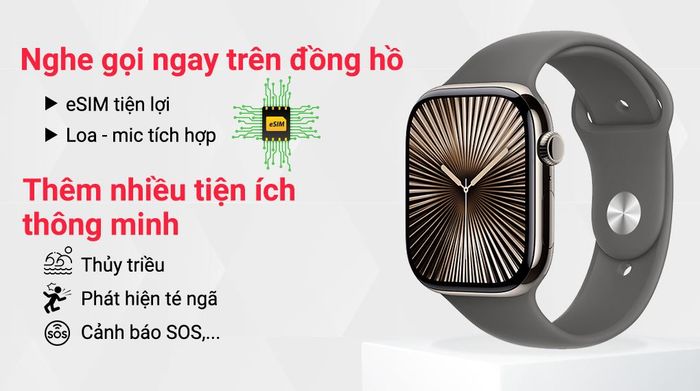 Apple Watch Series 10 GPS + Cellular 46mm viền Titanium dây thể thao - Tiện ích khác