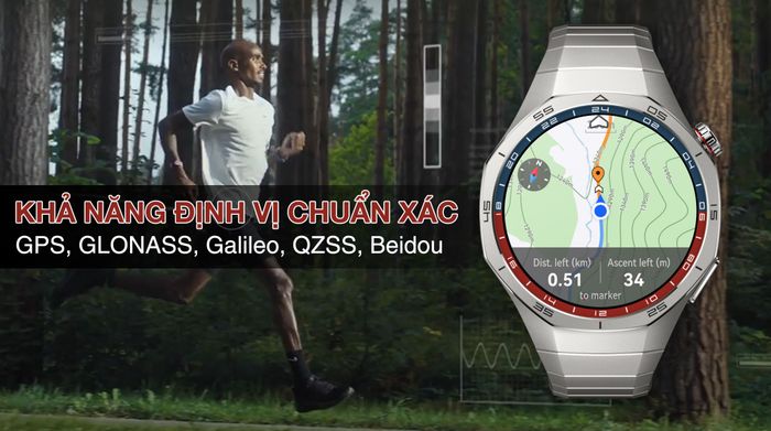 Huawei Watch GT 5 Pro 46mm viền Titanium dây Titanium - Định vị