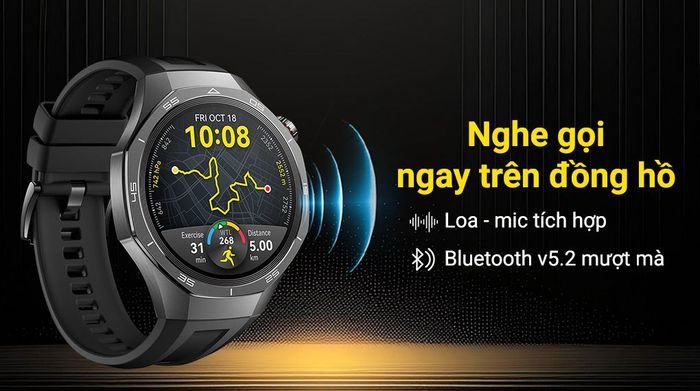Huawei Watch GT 5 Pro 46mm viền Titanium dây cao su - Nghe gọi