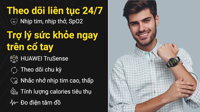 Huawei Watch GT 5 Pro 46mm viền Titanium dây cao su - Sức khỏe