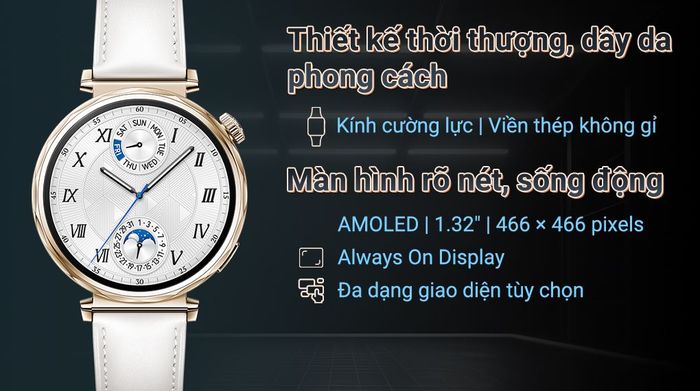 Huawei Watch GT 5 41mm viền thép dây da - Thiết kế