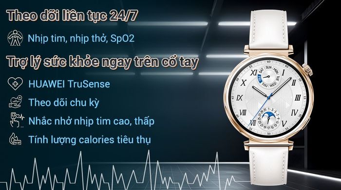 Huawei Watch GT 5 41mm viền thép dây da - Sức khỏe