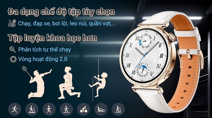 Huawei Watch GT 5 41mm viền thép dây da - Luyện tập