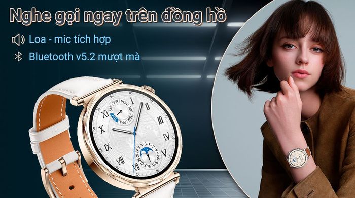 Huawei Watch GT 5 41mm viền thép dây da - Nghe gọi